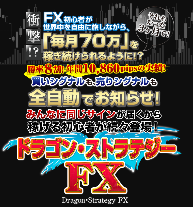 買い、売りシグナルも全自動でお知らせ！？　　　ドラゴンストラテジー・FX／ドラストFX